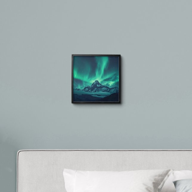 Celestial Peak – Customizable Northern Lights & Mo Peel And Stick Photo Tile (Bedroom)