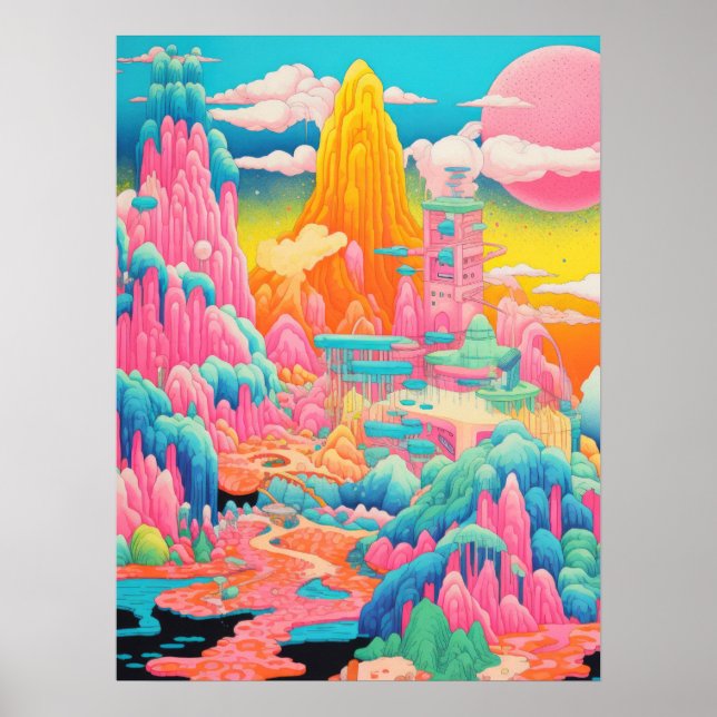 Celestial Peaks: A Symphony of Color Poster (Front)