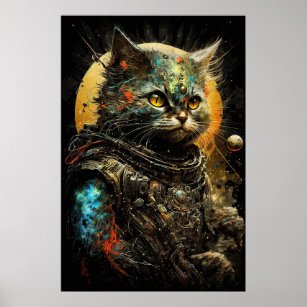 Cosmic Kittens Floating Outer Space by Vincent Hie Fantasy Cat Poster Funny  Wall Posters Kitten Posters for Wall Motivational Cat Poster Funny Cat