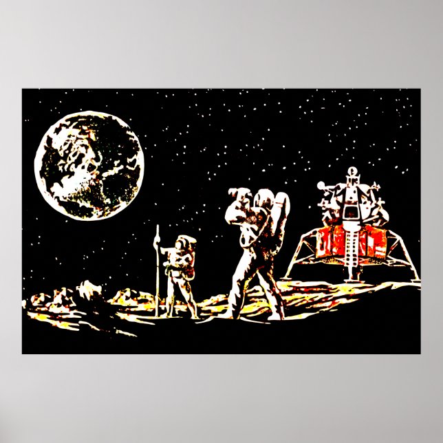 Celestial Perspective: Retro Moon View Poster (Front)