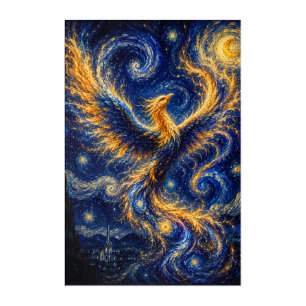 Celestial Phoenix of the Starry Night Acrylic Print