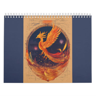 "Celestial Phoenix Tattoo Design Calendar