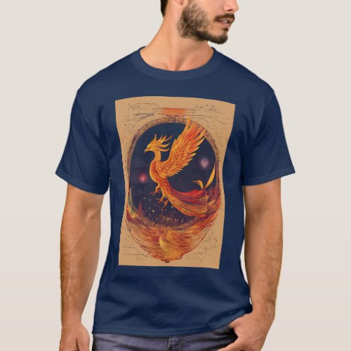 Celestial Phoenix Tattoo Design T_shirt