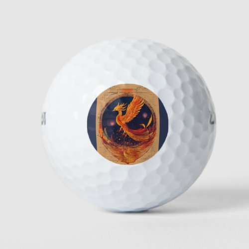 Celestial Phoenix Tattoo Design T_shirt Golf Balls