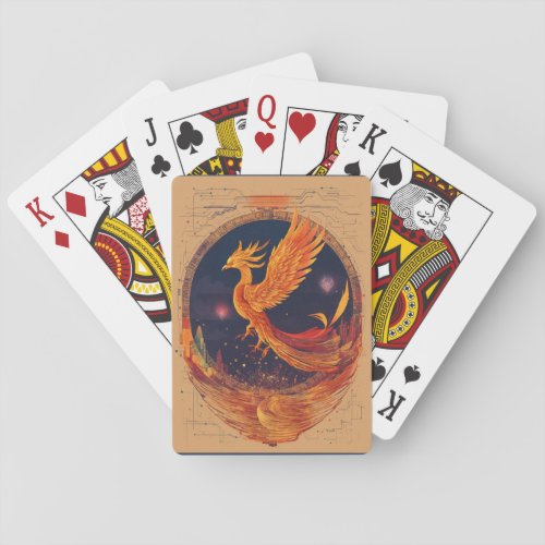 Celestial Phoenix Tattoo Design T_shirt Playing Cards