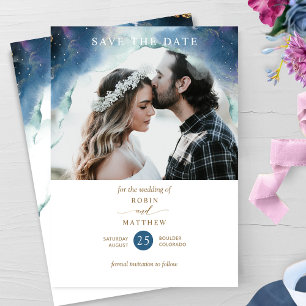Celestial Photo Overlay, Mystic Garden Wedding Save The Date