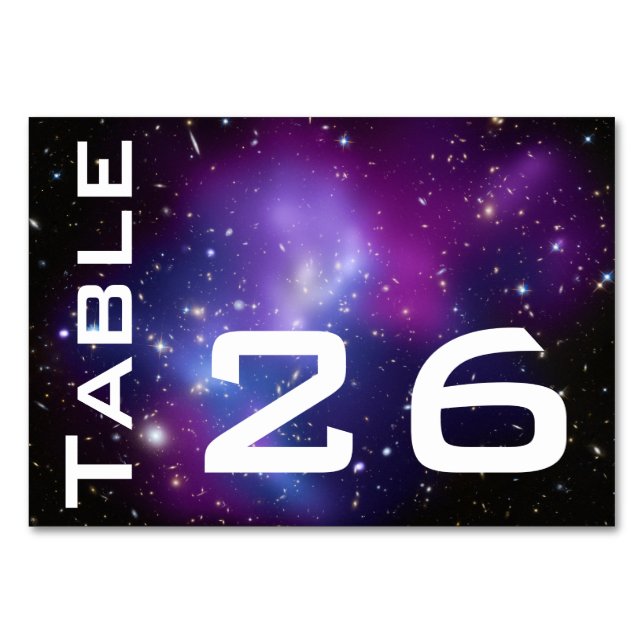 Celestial Photo Purple Galaxy Numbered Table Number (Back)