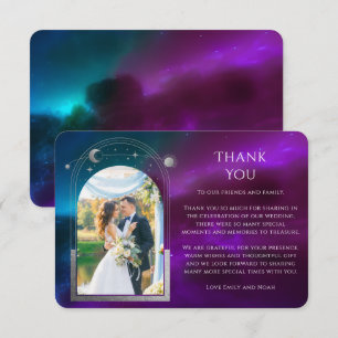 Celestial Photo Wedding Thanks Thank You Card
