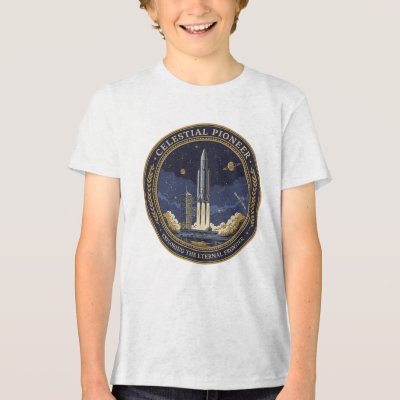 Celestial Pioneer Rocket Ship Space Exploration  Tri-Blend Shirt