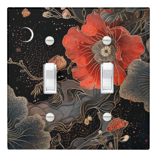 Celestial Poppies Light Switch Cover (In Situ)