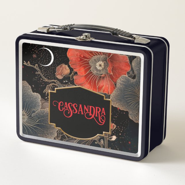 Celestial Poppies Personalized  Metal Lunch Box (Front)