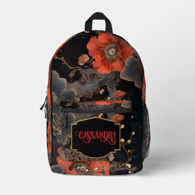 Celestial Poppies Personalized  Printed Backpack (Front)