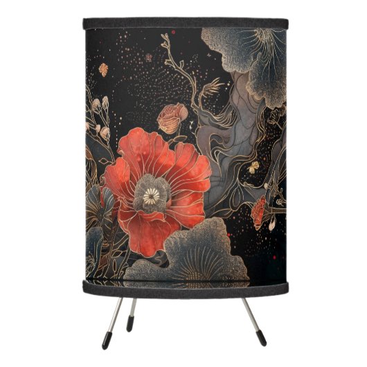 Celestial Poppies Tripod Lamp (Left)