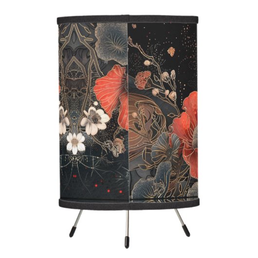 Celestial Poppies Tripod Lamp (Back)