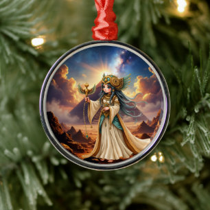 Celestial Priestess of the Golden Pyramid. Metal Ornament