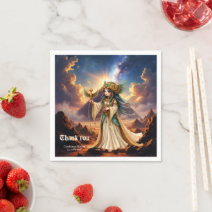 Celestial Priestess of the Golden Pyramid Napkins