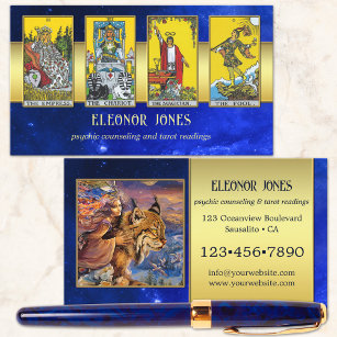 Celestial Psychic Tarot Reader Photo Business Card