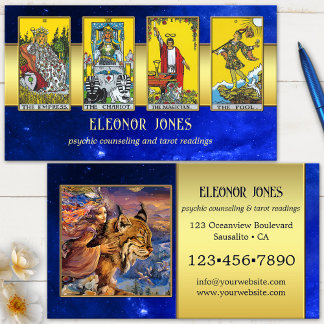 Celestial Psychic Tarot Reader Photo Business Card