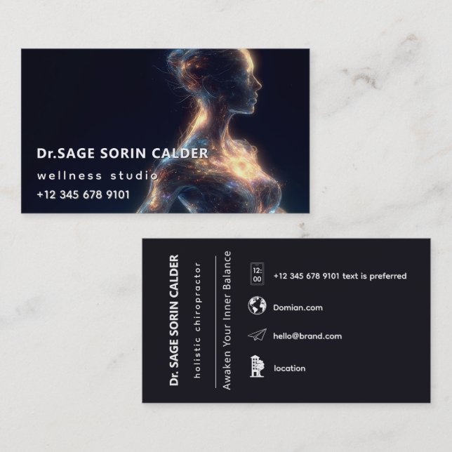Celestial Pulse Energy Healing Business Card (Front/Back)