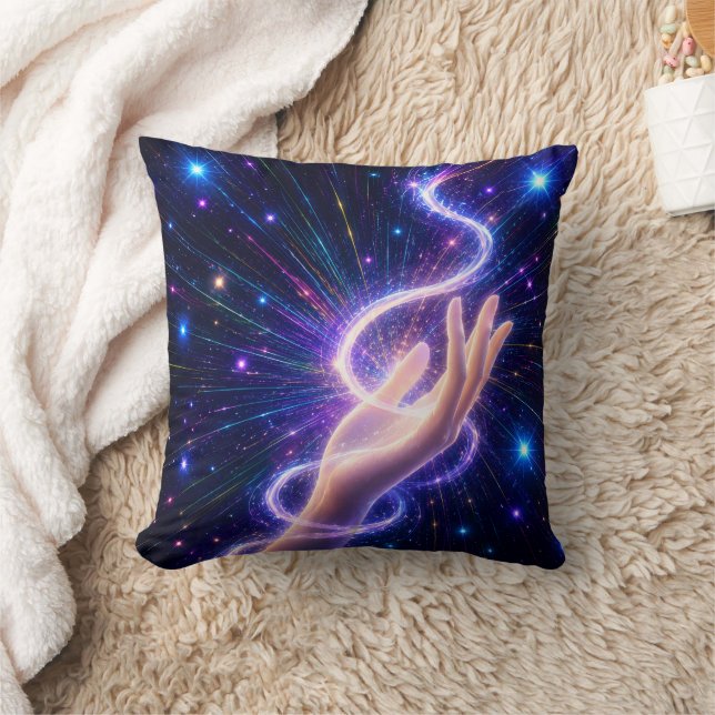 Celestial Purple Energy Throw Pillow (Blanket)