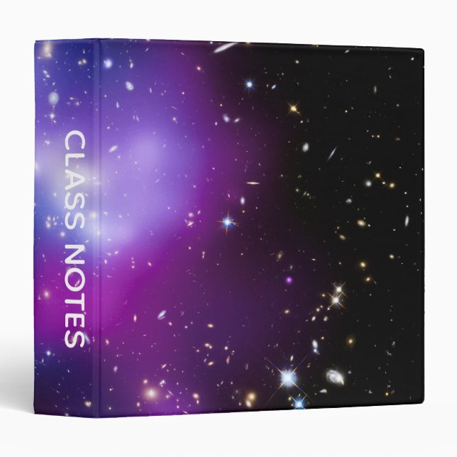 Celestial Purple Galaxy Cluster Class Notes 3 Ring Binder (Front/Spine)