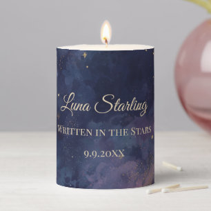 Celestial Quinceañera, custom Pillar Candle