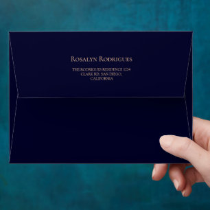  Celestial Quinceanera Midnight Blue  Envelope