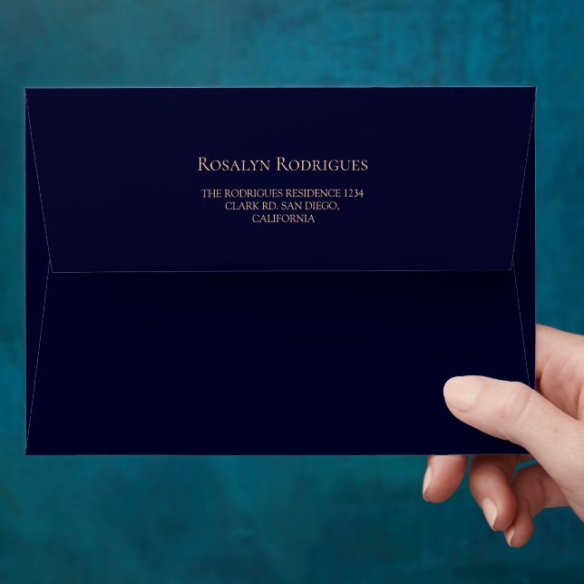  Celestial Quinceanera Midnight Blue  Envelope (Hand)