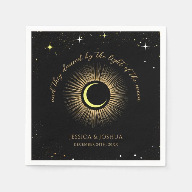 Celestial Quote Star Dust Mystical Wedding Napkins (Front)
