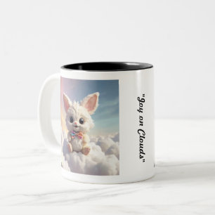 "Celestial Rabbit Joy" Two-Tone Coffee Mug