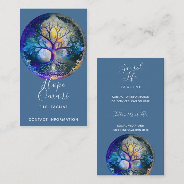 Celestial Radiance | Tree of Life Business Card (Front/Back)
