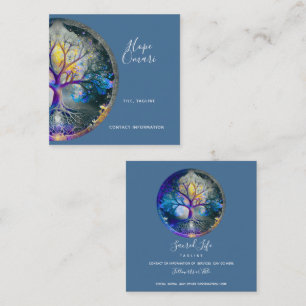 Celestial Radiance   Tree of Life Square Business Card