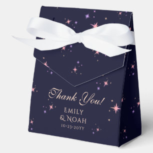 Celestial Rainbow Blue Sun Moon Astronomy Wedding Favor Boxes