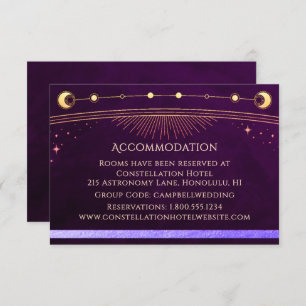 Celestial Rainbow Deep Plum Galaxy Accommodation Enclosure Card
