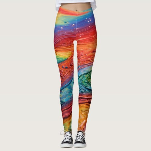 Celestial Rainbow Dreams Y2K Aesthetic Leggings Leggings