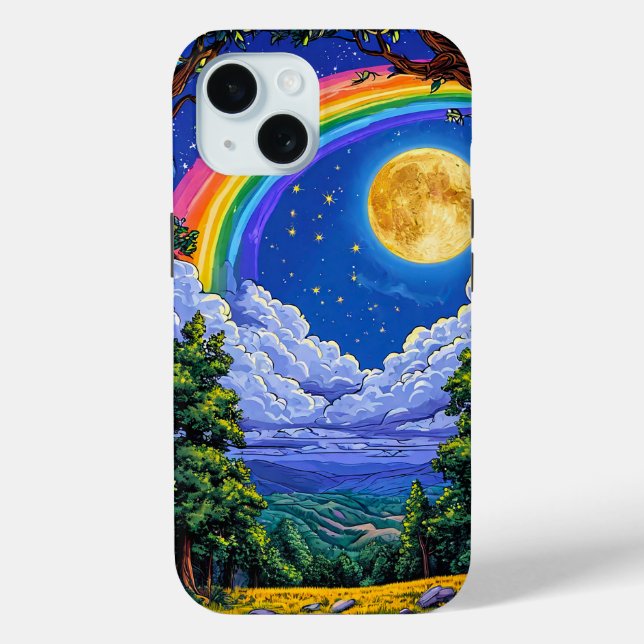 Celestial Rainbow Galaxy Moon Stars Space Design Case-Mate iPhone Case (Back)