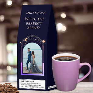 Celestial Rainbow Navy Blue Wedding Roasted Coffee