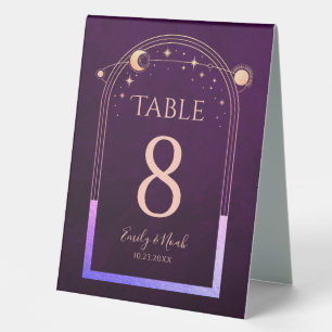 Celestial Rainbow Plum Sun Moon Stars Wedding Table Tent