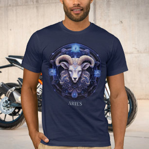Celestial Ram Zodiac Symbol Fantasy Aries Mens T-Shirt