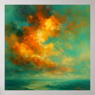 Celestial Rapture Abstract Poster