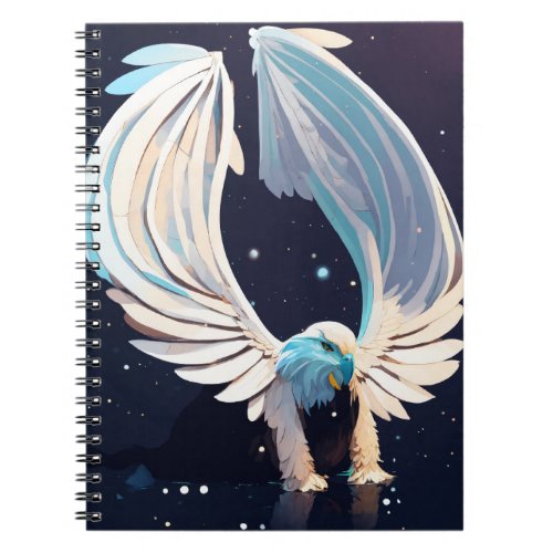 Celestial Reverie Ethereal Wings in Monochrome  Notebook