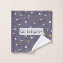 Celestial Rocket Moon Stars Planet Pattern