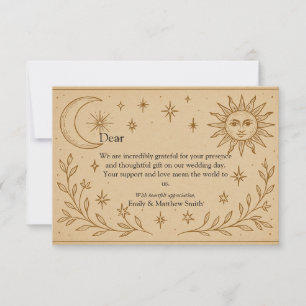 Celestial Romance Sun and Moon Design Thank You Card