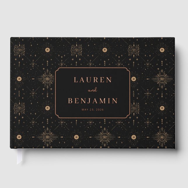 Celestial Romance Wedding Foil Guest Book (Front)