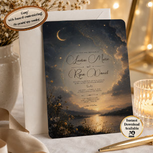 Celestial Romance Wedding Invitation