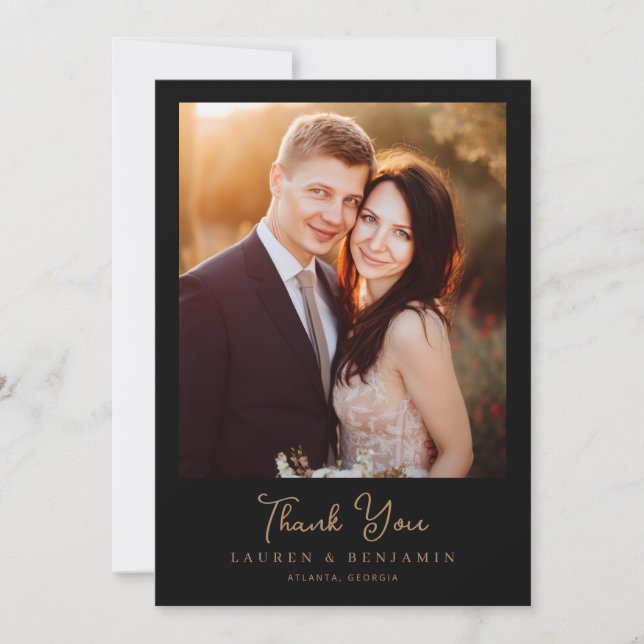 Celestial Romance Wedding Thank You Card (Front)
