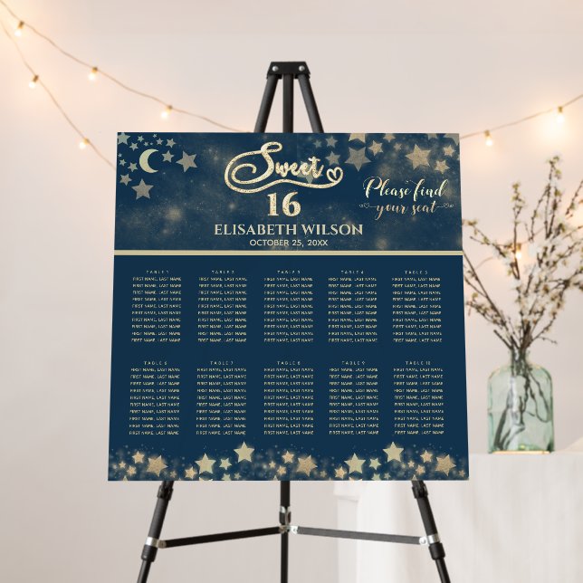 Celestial romantic moon and stars calligraphy post foam board (In Situ (Stand))
