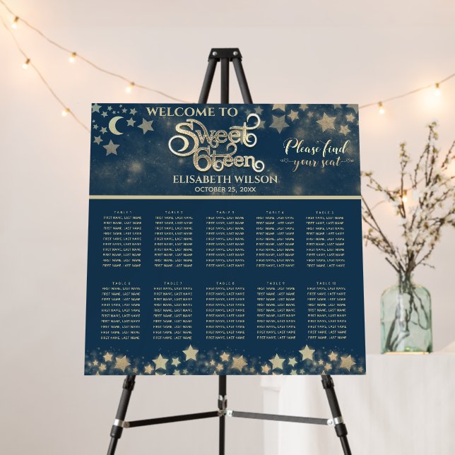 Celestial romantic moon and stars typography foam board (In Situ (Stand))