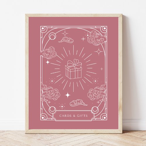 Celestial Rose Baby Shower Cards  Gifts Sign