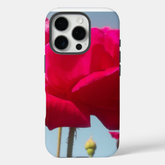 Celestial Rose | Beautiful Red Bloom Against Blue iPhone 16 Pro Case